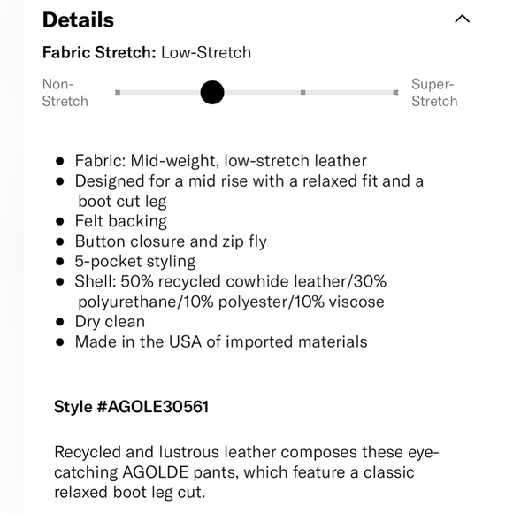 AGOLDE Recycled Leather Relaxed Boot Pant in Detox, Size 27 - Picture 9 of 9